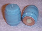 Barrel shakers glazed clay blue